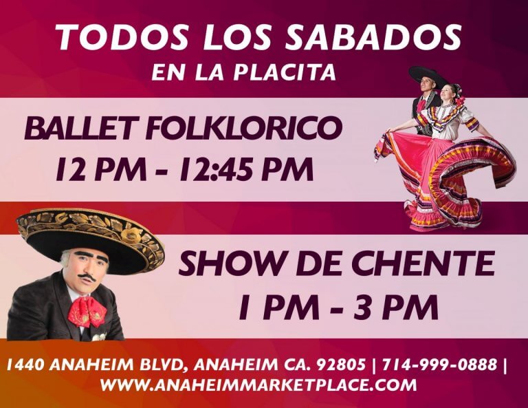 Join us every Saturday for Ballet Folklorico and our Mariachi show- Show de Chente!